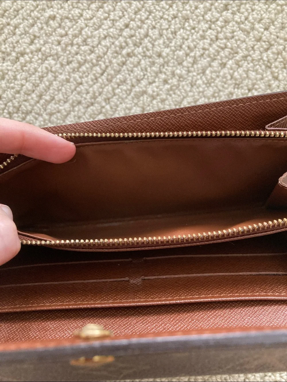 Louis Vuitton Monogram Leather Large Continental Wallet Brown EUC *No Snap - Picture 10 of 16